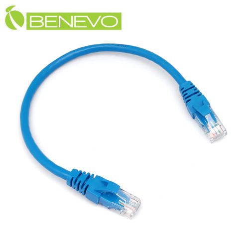 Benevo 30cm Cat6 1000Mbps高速網線(純銅) [BCAT6001(30cm藍)]