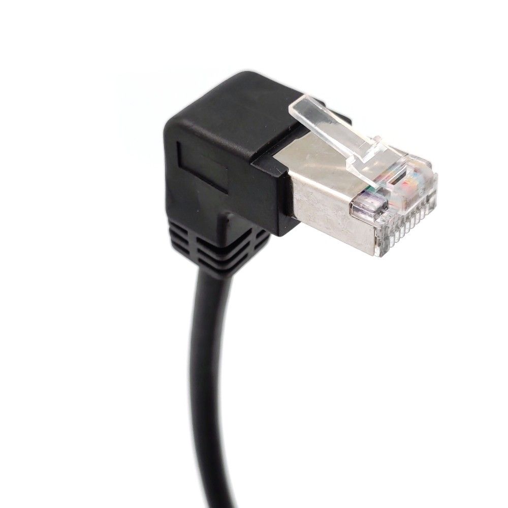 Benevo 可鎖下彎型 30cm RJ45接頭公對母延長線 (BRJ450030MDF可鎖)