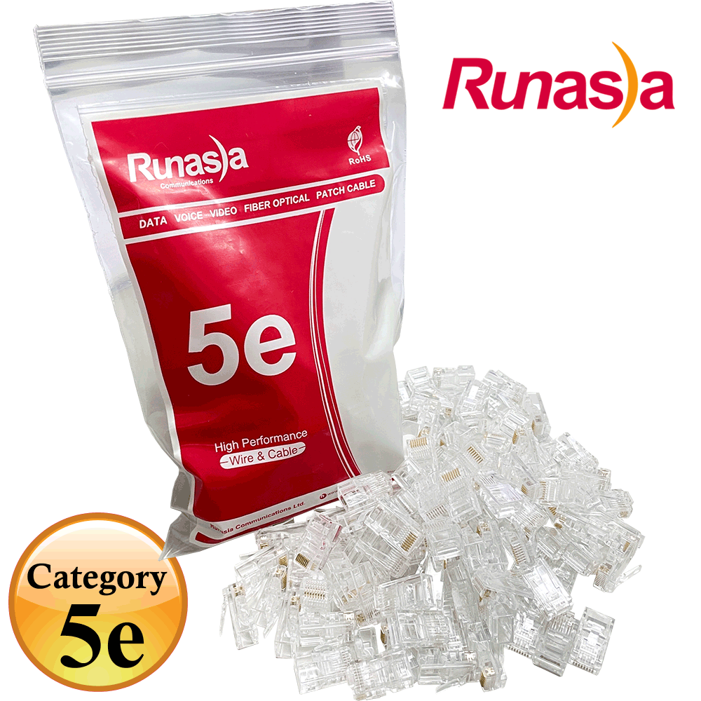 超五類(Cat.5e)RJ-45網路無遮蔽水晶接頭 (100pcs)