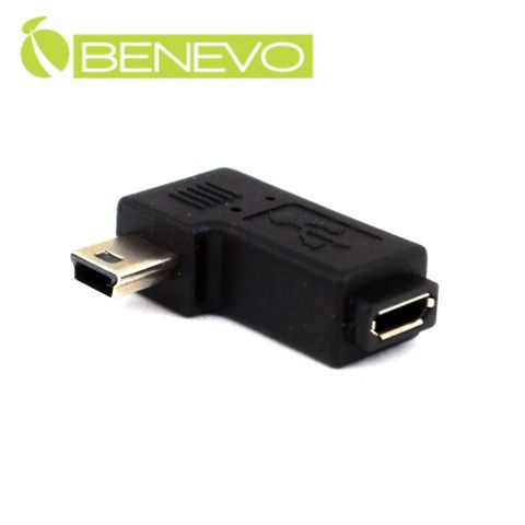 Benevo USB2.0 Mini-B公對Micro USB母L型轉接頭 (BUSBMBMCBFL)