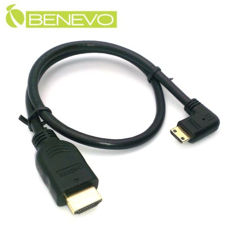 Benevo 50cm Mini HDMI右彎轉HDMI影音連接線 (BHDMINI050R)