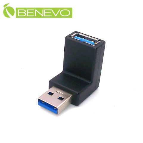 Benevo 上彎型USB3.0 A公對A母轉接頭 (BUSB3AMFU)