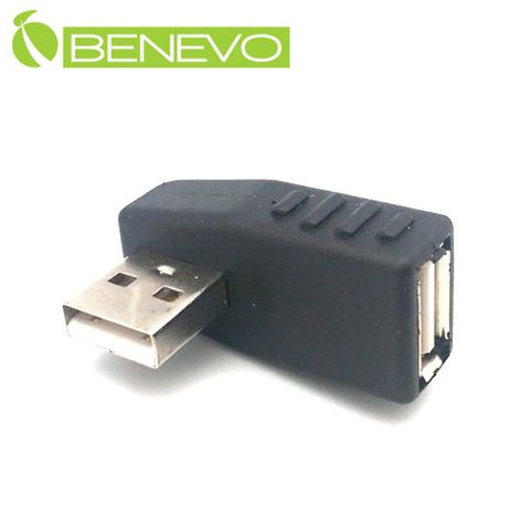 Benevo 左彎型USB2.0 A公對A母轉接頭 (BUSBAMFL)