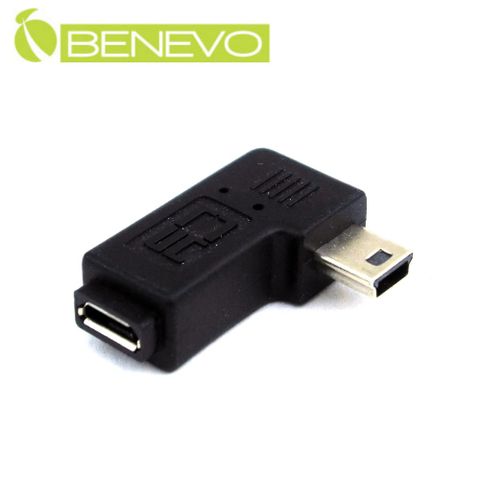 BENEVO USB2.0 Mini-B公對Micro USB母R型轉接頭 (BUSBMBMCBFR)