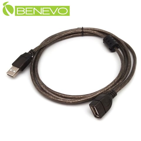 Benevo 專業級 1.5米 USB2.0 A公-A母 高隔離延長線採128編金屬編織與磁環 (BUSB0151AMF)