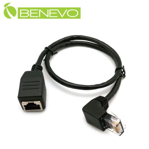 Benevo 彎頭型 50cm RJ45網路訊號延長線 (BRJ450050MFU)