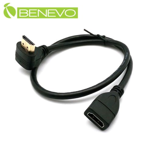 BENEVO上彎型 50cm HDMI影音延伸線(公對母) (BHDMI4005MFU)