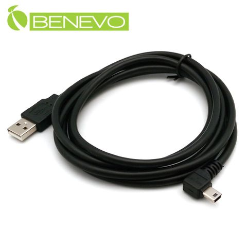 BENEVO左彎型 1.8米USB2.0 A公轉Mini USB公 高隔離連接線 (BUSB0180AMMBML)