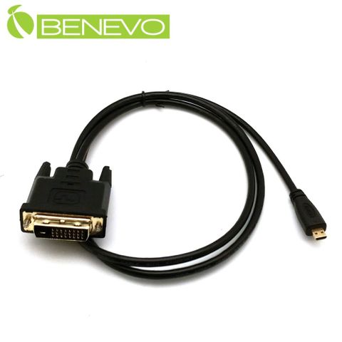 BENEVO 1米 Micro HDMI轉DVI視訊連接線(M/M) (BMHDVI010)