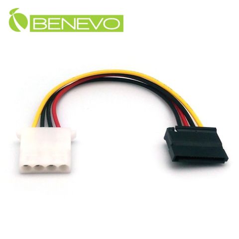 Benevo IDE 4PIN母頭轉SATA電源轉接線 (BPIDEF2SATAF)