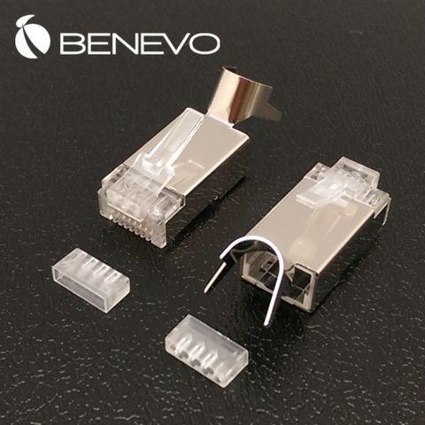 BENEVO兩件式 Cat7網路頭，大孔徑1.3mm/具燕尾夾 (BRJ45S2Cx02)