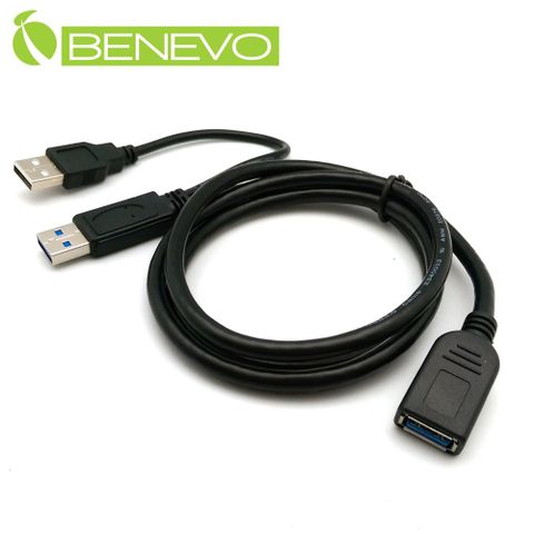 BENEVO 1米 USB3.0高速傳輸延長線，帶輔助USB供電線 (BUSB3102AMF)