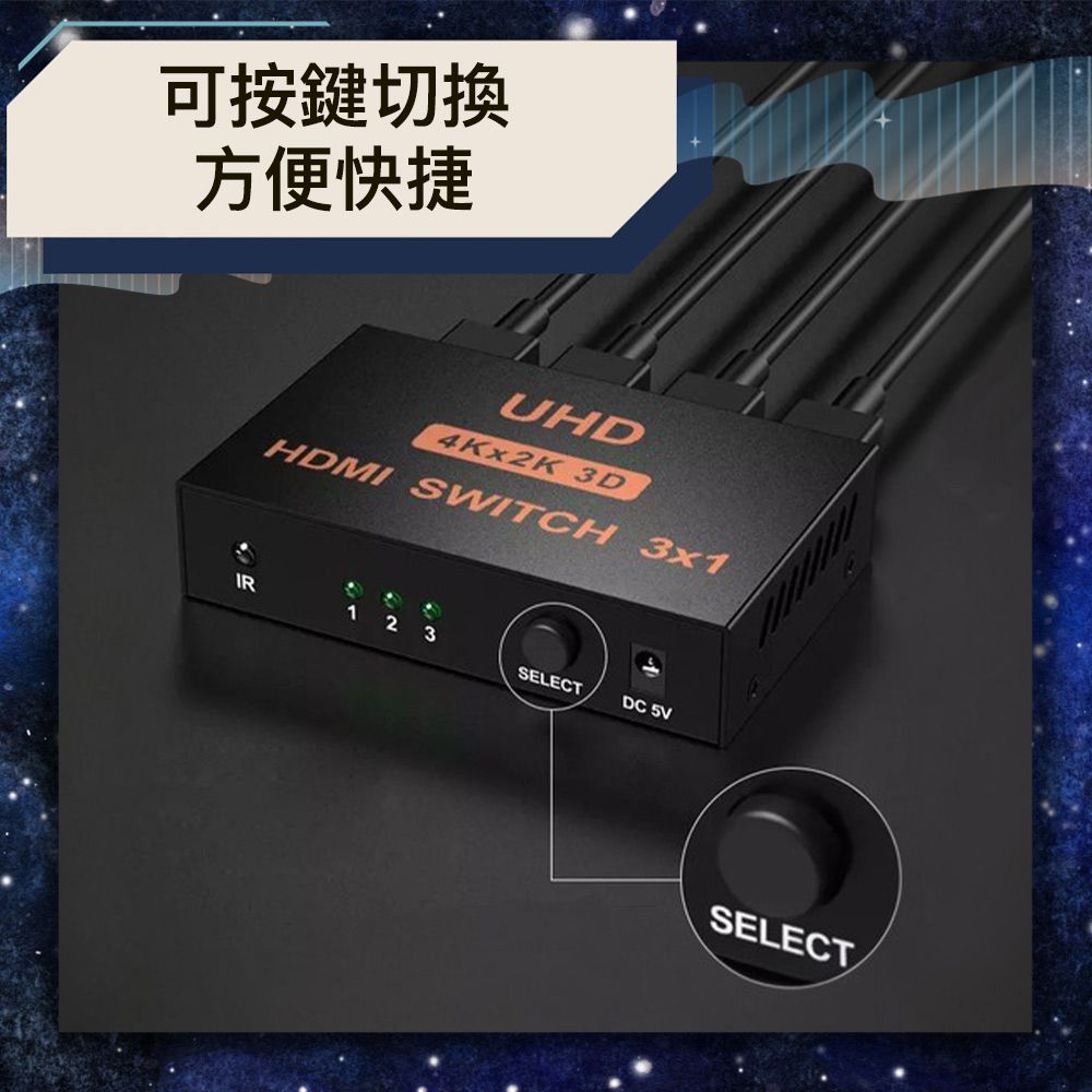 Bravo-u  支援HDMI 三進一出多設備/螢幕影音散熱合金切換器 C312X3T11PH