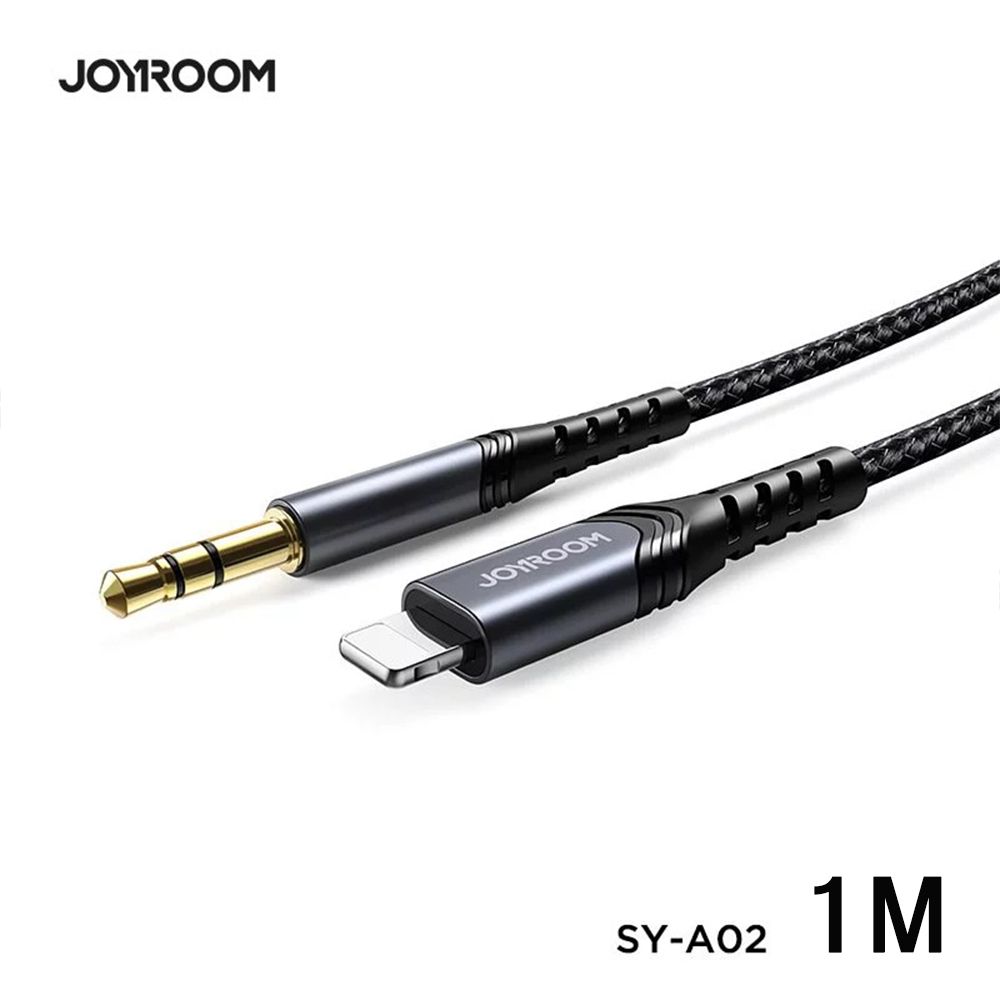 JOYROOM  SY-A02 Lightning轉3.5mm 高保真 音頻線1M-黑色