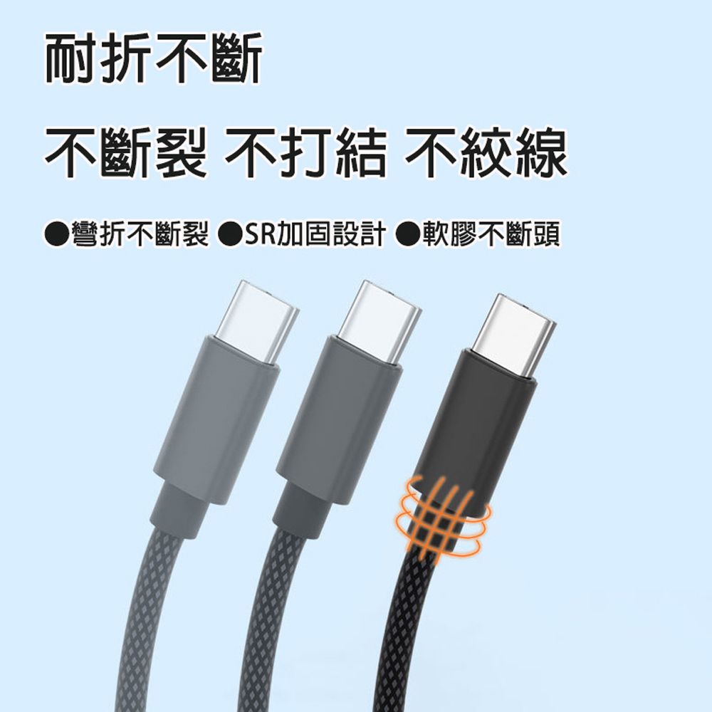  PD 100W 雙USB-C急速充電傳輸線(1.2m)