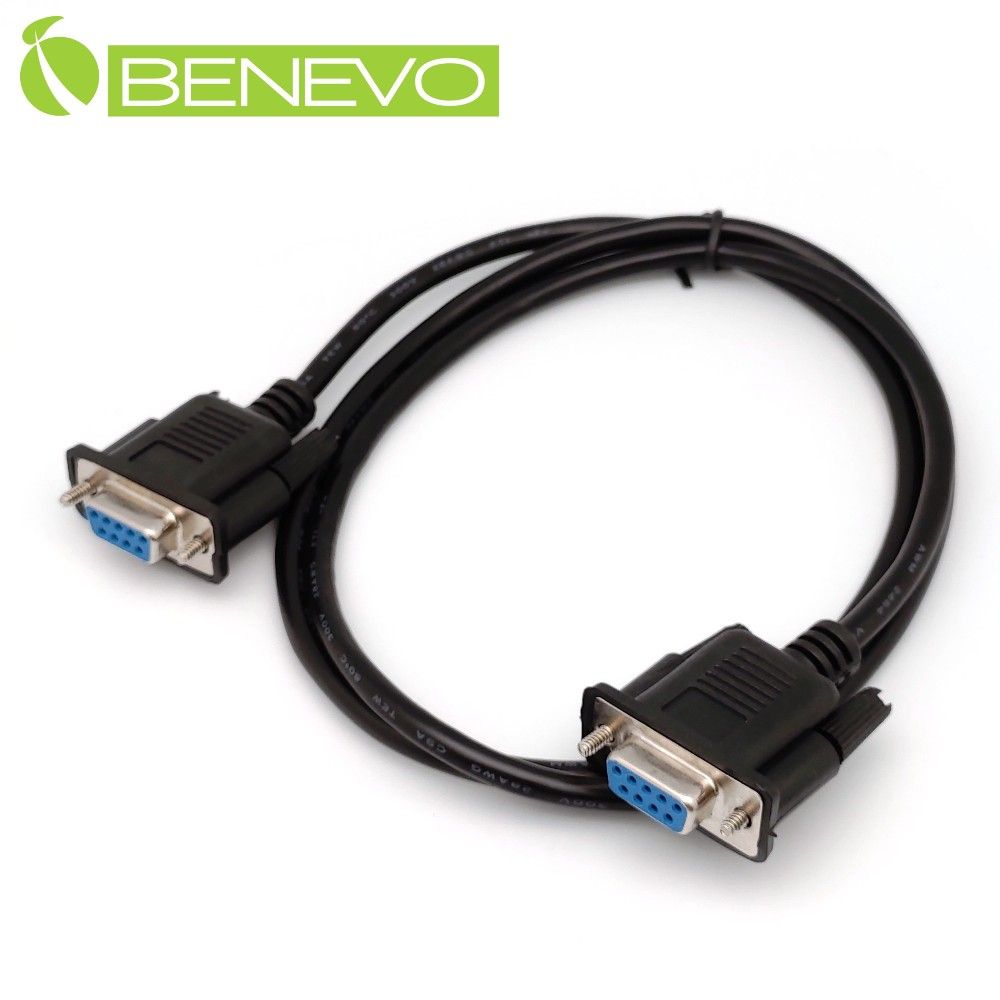 Benevo 直通型 1米 母對母 鍍鎳接頭RS232串列埠訊號連接線 (BRS0100FFB)