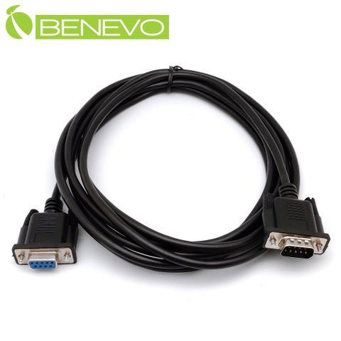 BENEVO直通型 3米 公對母 鍍鎳接頭RS232串列埠訊號連接線