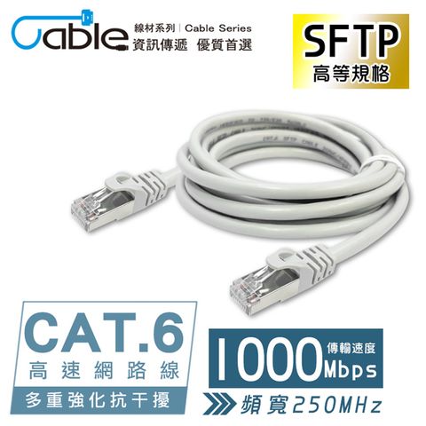 Cable 凱堡 CAT.6 SFTP高速網路線1m(RJ-DJ6-001)