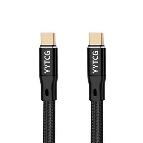 YYTCG 1.5M 發燒級 USB C轉C DAC聲音訊號連接線 單晶銅鍍銀 編織線(30-744-03)