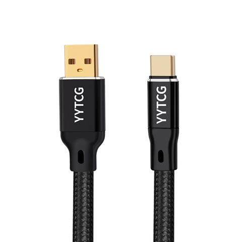 YYTCG 1M 發燒級 USB A轉C DAC聲音訊號連接線 單晶銅鍍銀 編織線(30-742-02)
