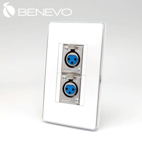 Benevo 嵌入面板型 2孔XLR音訊插座 (BPN0120XF2)