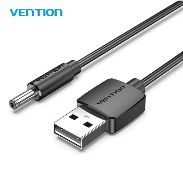 VENTION 威迅 CEX系列 USB轉DC 3.5mm 充電線 1M 黑色  適用DC3.5mm接口設備 加固接頭更耐用 PVC材質純銅芯更安心