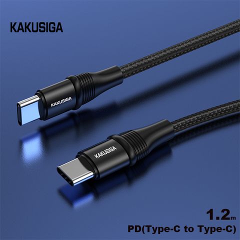 KAKUSIGA KSC-495 Type-C to Type-C PD100W快充數據線 黑色