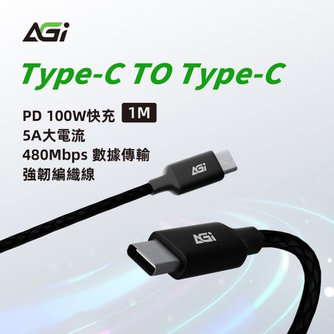 【AGI】TypeC TO TypeC 100W充電傳輸線