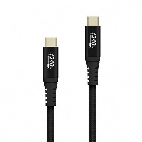 PERFEKT USB Type-C Pro專業級充電傳輸線(合金)太空黑 240W PD 1m C to C 蘋果三星安卓電腦