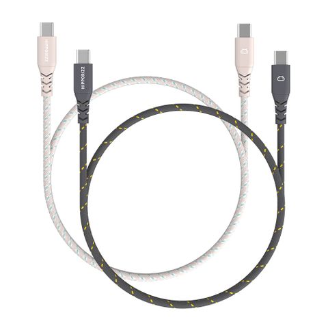 Hipporizz 60W USB C to C CAVO雙色編織PD快充線1.5M