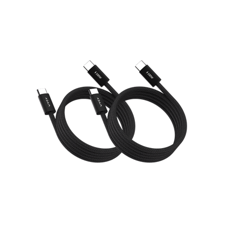 iLinio C100 USB-C 對 USB-C 100W 磁吸充電線 2入組