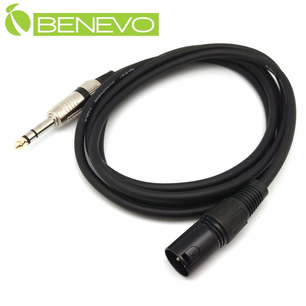 Benevo  2米 6.3MM公頭轉XLR(Cannon接頭)公頭 平衡式音訊連接線 (BAU02026XM)