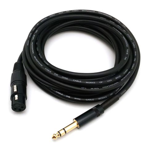 Benevo 5米 6.3MM公頭轉XLR(Cannon接頭)母頭 平衡式音訊連接線 (BAU05026MXF黑)