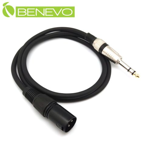 Benevo 1米 6.3MM公頭轉XLR(Cannon接頭)公頭 平衡式音訊連接線 (BAU01026XM)