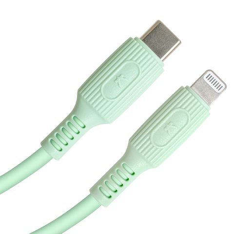 【KYOHAYA】Type-C to Lightning 日本同步馬卡龍色系親膚充電線(日本進口充電線) 薄荷綠