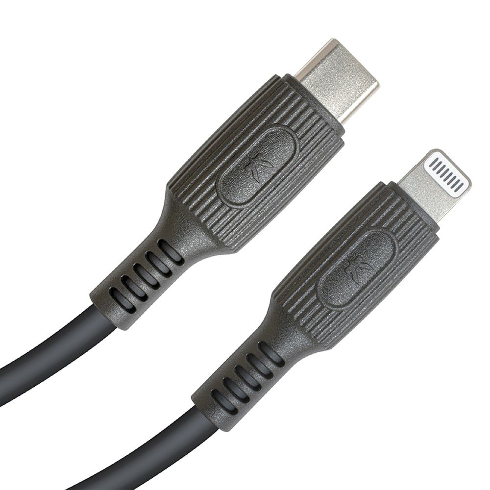 REAICE 【KYOHAYA】Type-C to Lightning 日本同步馬卡龍色系親膚充電線(日本進口充電線) 石墨黑