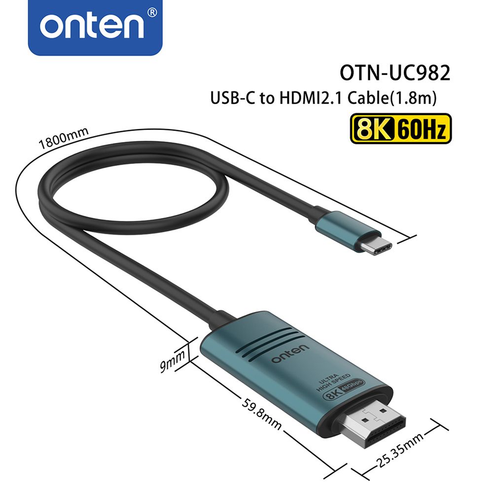 ONTEN [otn-uc982]USB-C (Thunderbolt 3) HDMI 高速超高清轉接器