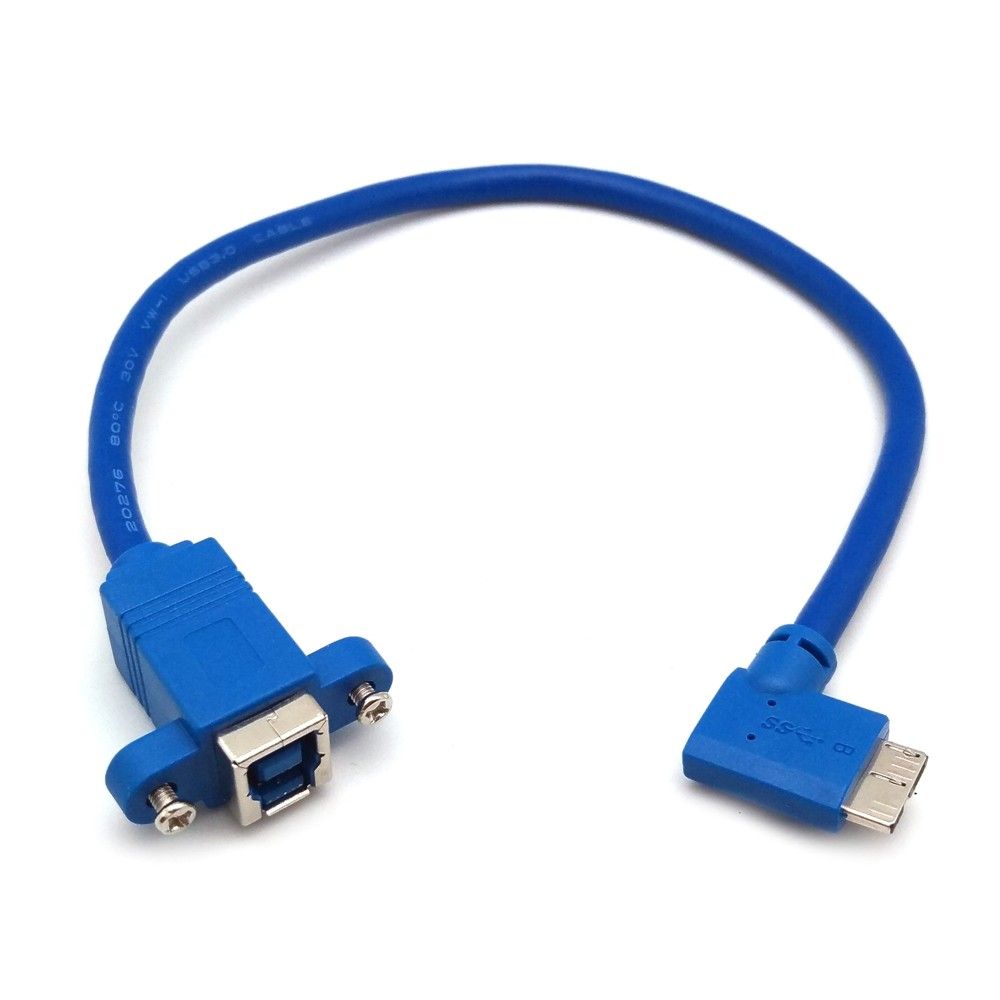 Benevo 可鎖型 30cm USB3.0 B(母)對左彎Micro USB3.0(公)訊號連接線 (BUSB3030BFMCBML可鎖)