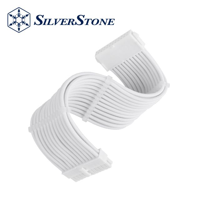 SilverStone 銀欣  PP07E-MBW-V2 標準延長電源線材, 1 x 24pin ATX