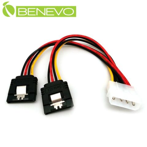 BENEVO IDE 4PIN轉雙SATA電源轉接線 (BPIDE2SATA2S)