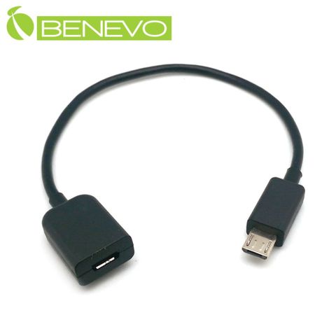 BENEVO 20cm Micro USB公對母延長線
