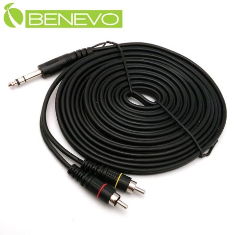 Benevo 5米 6.35mm立體聲轉雙RCA/梅花接頭聲音連接線 (BAU05006RM2)