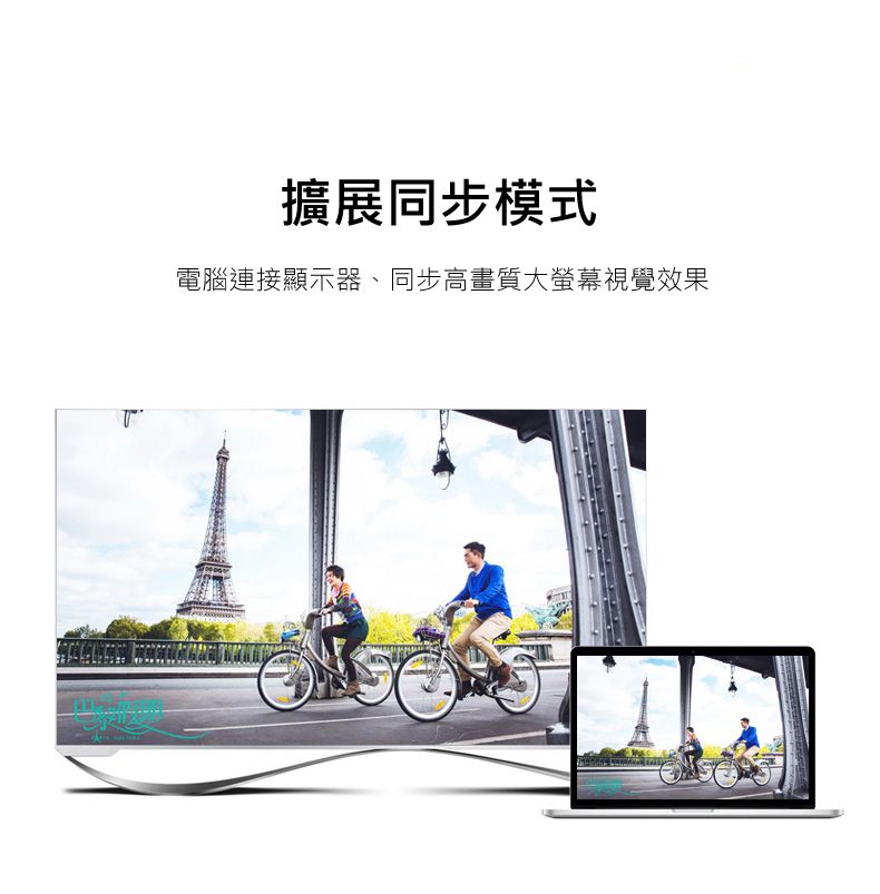 擴展同步模式電腦連接顯示器、同步高畫質大螢幕視覺效果