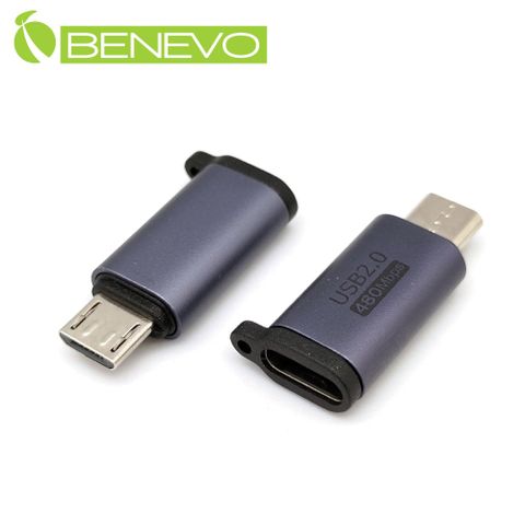 BENEVO USB2.0 Micro USB公 to Type-C母 轉接頭 (BUSB2MCBMCF)