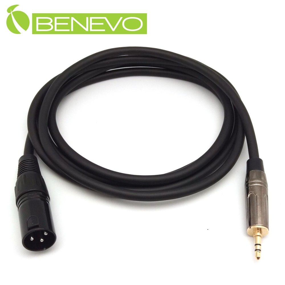 Benevo  2米 3.5MM公頭轉XLR(Cannon接頭)公頭 音訊連接線 (BAU02003XM)