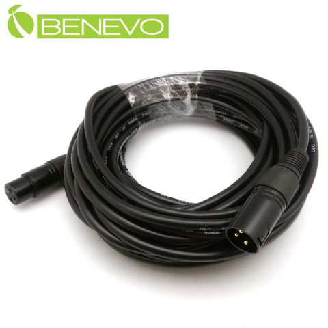 BENEVO 12米 XLR(Cannon接頭)公對母 平衡式音訊連接線