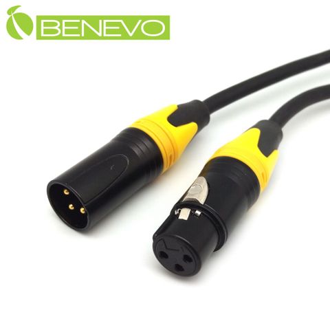 Benevo 1.5米 XLR(Cannon接頭)公對母 平衡式音訊連接線 [BAU0150XMF(黃)]