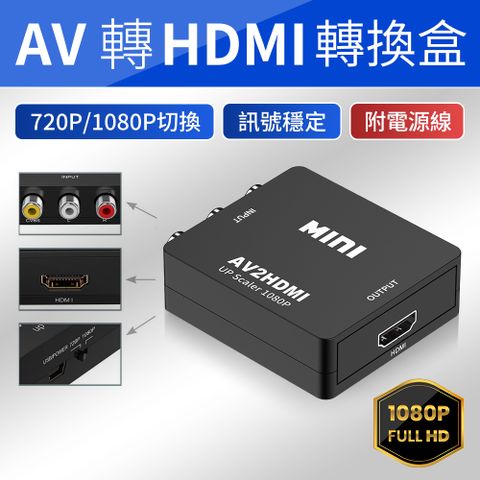 AV轉HDMI視訊轉換盒 AV端子轉HDMI 含音效輸出(支援720P、1080P電視螢幕輸出)