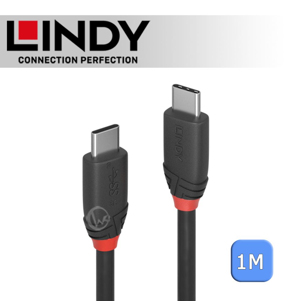 LINDY 林帝   Black USB 3.2 Gen 2x2 Type-C 公 to 公傳輸線 1m (36906)