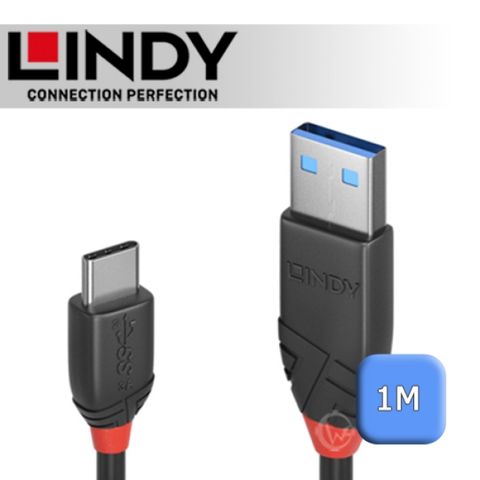 LINDY 林帝 Black USB 3.1 Gen 2 Type-C/公 to Type-A/公 傳輸線 1m (36916)